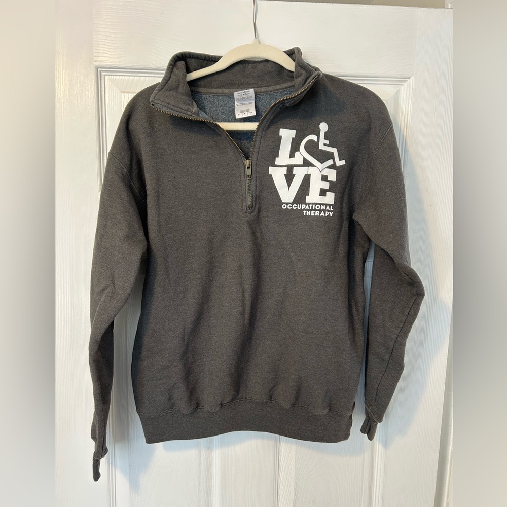 Gray Quarter-Zip Occupational Therapy Sweatshirt